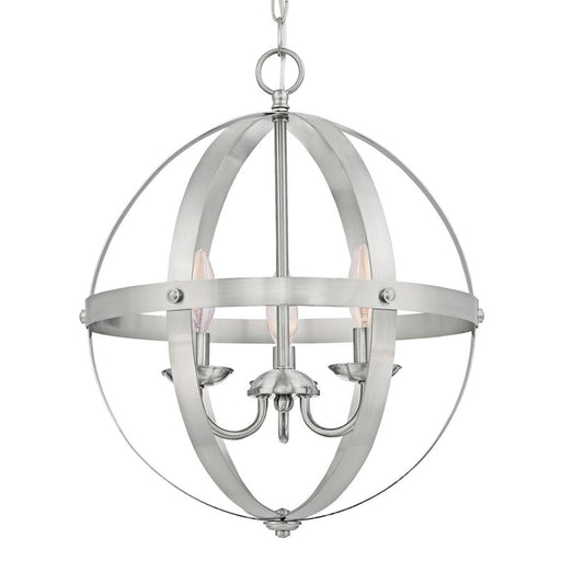 Westinghouse Stella Mira 3 Light Chandelier, Brushed Nickel