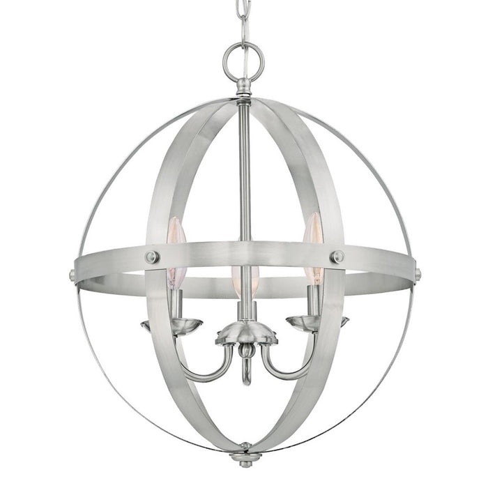 Westinghouse Stella Mira 3 Light Chandelier, Brushed Nickel