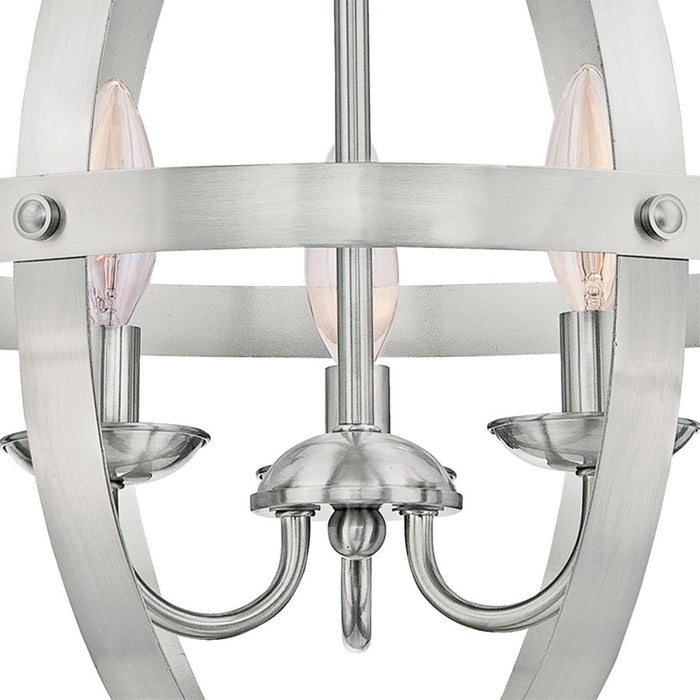 Westinghouse Stella Mira 3 Light Chandelier, Brushed Nickel