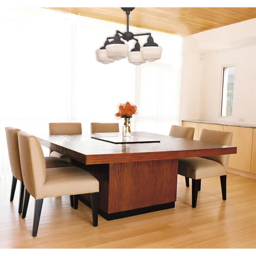 Westinghouse Scholar 4Lt Chandelier, Bronze/White Opal Glass