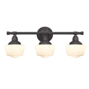 Westinghouse Scholar 3 Light Wall Light, Oil Rubbed Brz/White Opal - 6342100