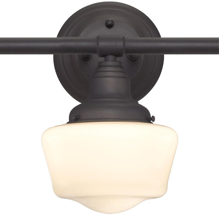 Westinghouse Scholar 3 Light Wall Light, Oil Rubbed Bronze/White Opal