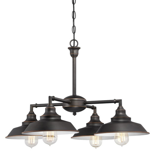 Westinghouse Iron Hill 4 Light 25" Chandelier, Bronze/Metal Shades