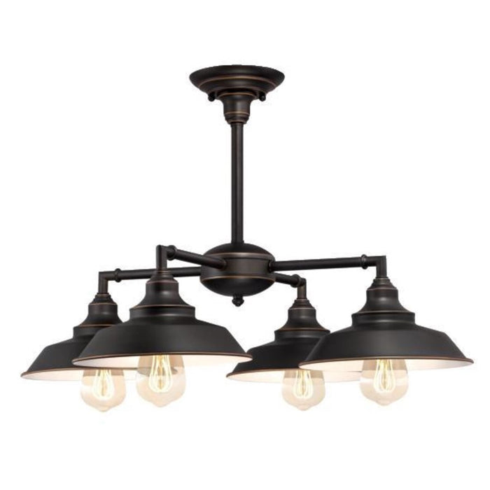 Westinghouse Iron Hill 4 Light 25" Chandelier, Bronze/Metal Shades