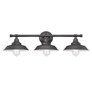 Westinghouse Iron Hill 3 Light 29" Wall Light, Bronze/Metal Shades - 6343400
