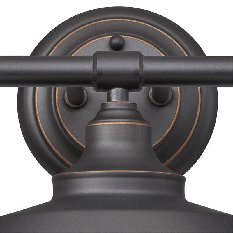 Westinghouse Iron Hill 3 Light 29" Wall Light, Bronze/Metal Shades