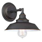 Westinghouse Iron Hill 1 Light 9" Wall Light, Bronze/Metal Shade - 6343500