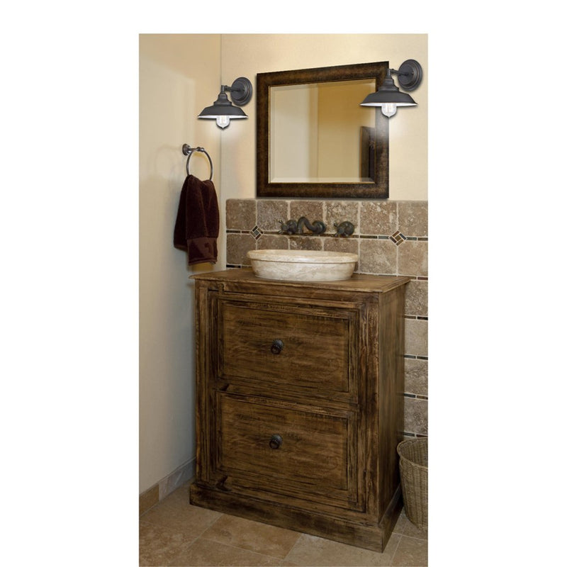 Westinghouse Iron Hill 1 Light 9" Wall Light, Bronze/Metal Shade