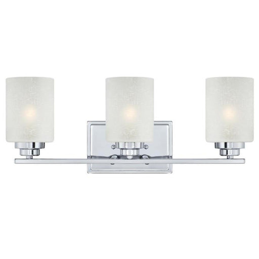 Westinghouse Hansen 3 Light Wall Light, Chrome/White Linen Glass - 63438B