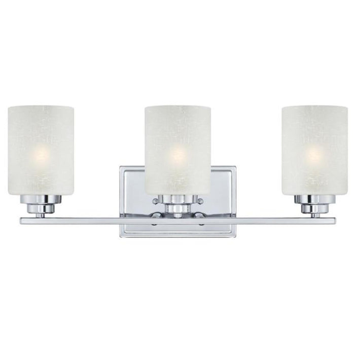 Westinghouse Hansen 3 Light Wall Light, Chrome/White Linen Glass - 63438B