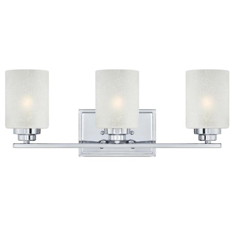Westinghouse Hansen 3 Light Wall Light, Chrome/White Linen Glass - 63438B