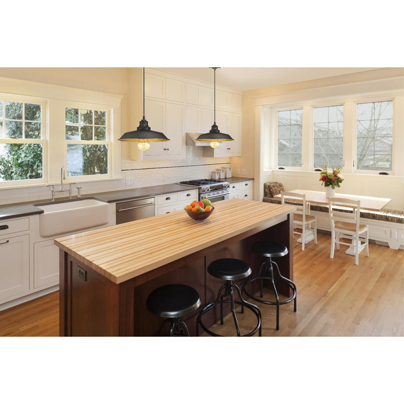 Westinghouse Iron Hill 1 Light 12" Pendant, Bronze/Metal Shade