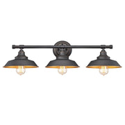Westinghouse Iron Hill 3 Light Wall Light, Bronze/Metal Shades - 6344900