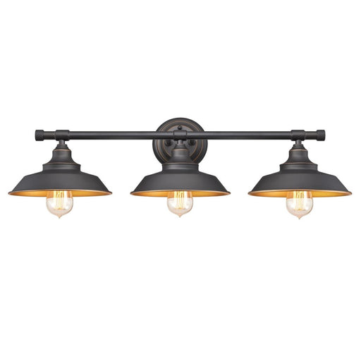 Westinghouse Iron Hill 3 Light Wall Light, Bronze/Metal Shades - 6344900