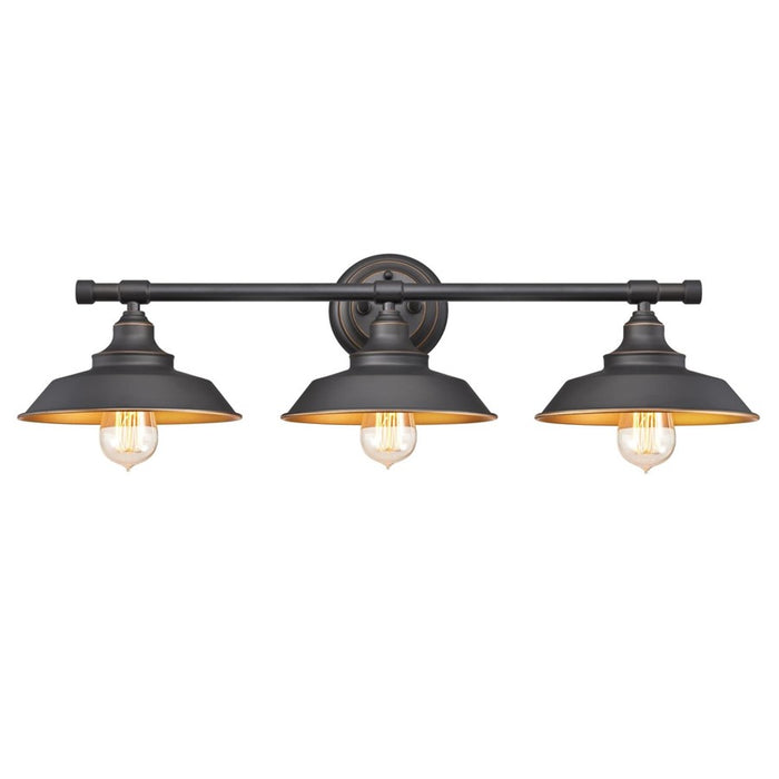 Westinghouse Iron Hill 3 Light Wall Light, Bronze/Metal Shades - 6344900