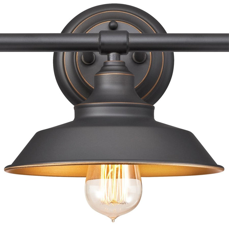 Westinghouse Iron Hill 3 Light Wall Light, Bronze/Metal Shades