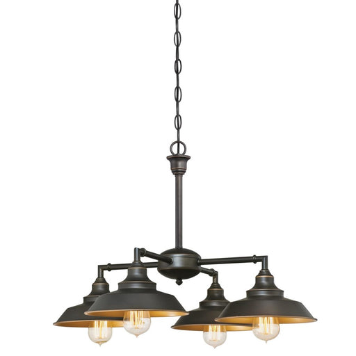 Westinghouse Iron Hill 4 Light Chandelier, Bronze/Metal Shades - 6345000