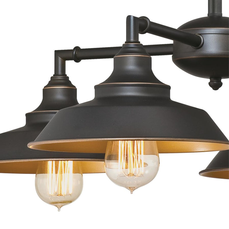 Westinghouse Iron Hill 4 Light Chandelier, Bronze/Metal Shades