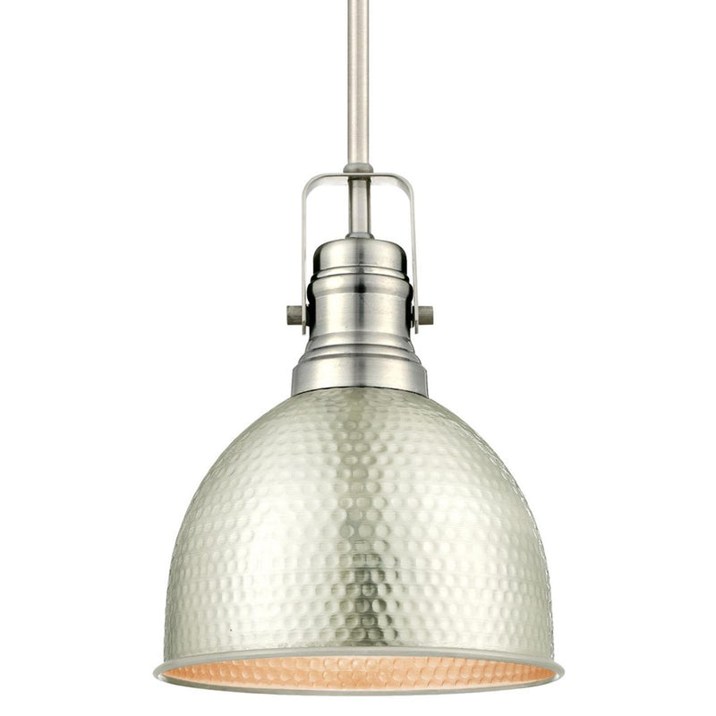 Westinghouse Madras 8in 1-Light Pendant | Vintage Brushed Nickel and Metal Shade | Kitchen & Dining Room | 8 x 8 x 10 in | Model 6345500