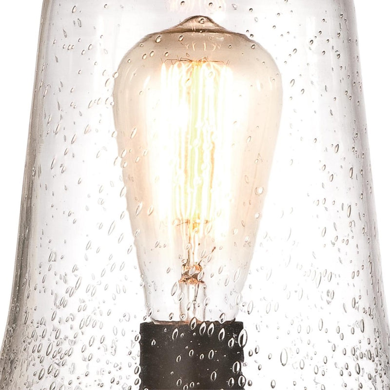 Westinghouse Brynn 14in 1-Light Post Light | Traditional Oil Rubbed Bronze and Clear Seeded Glass | Outdoor Pathway & Driveway | Model 6347000