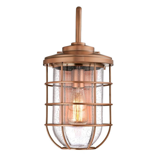 Westinghouse Ferry 1 Light Wall Light, Washed Copper/Clear Seeded