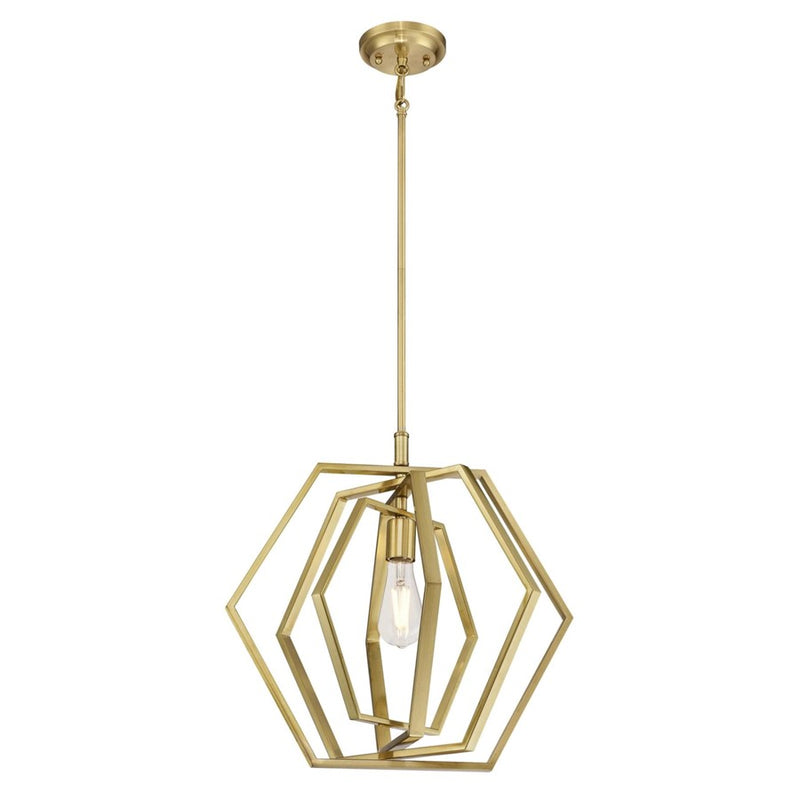Westinghouse Holly 1 Light 18" Pendant, Champagne Brass - 6351200
