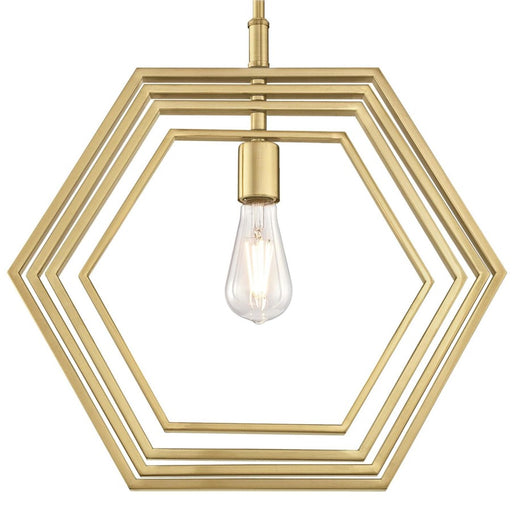 Westinghouse Holly 1 Light 18" Pendant, Champagne Brass