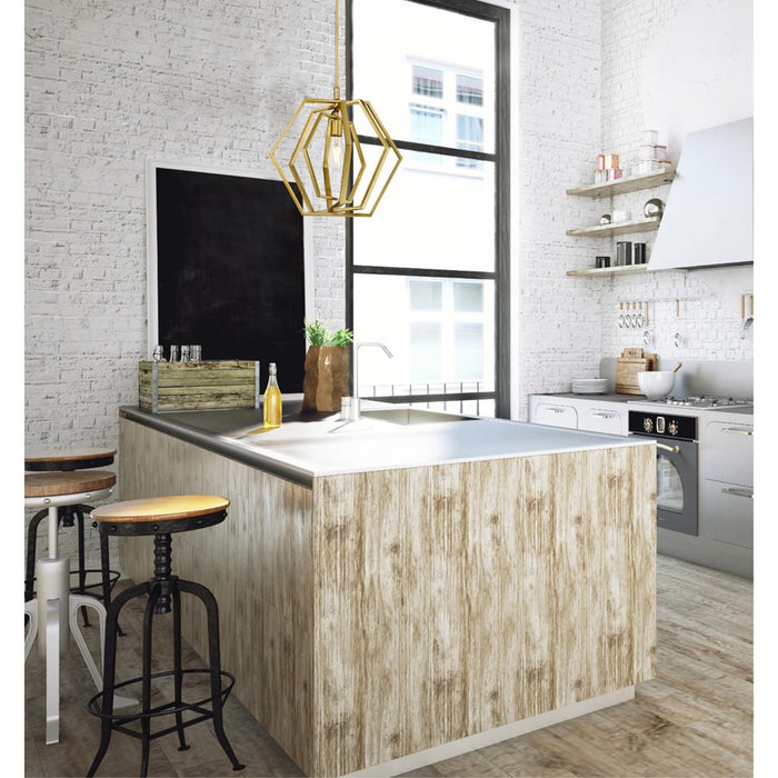 Westinghouse Holly 1 Light 18" Pendant, Champagne Brass