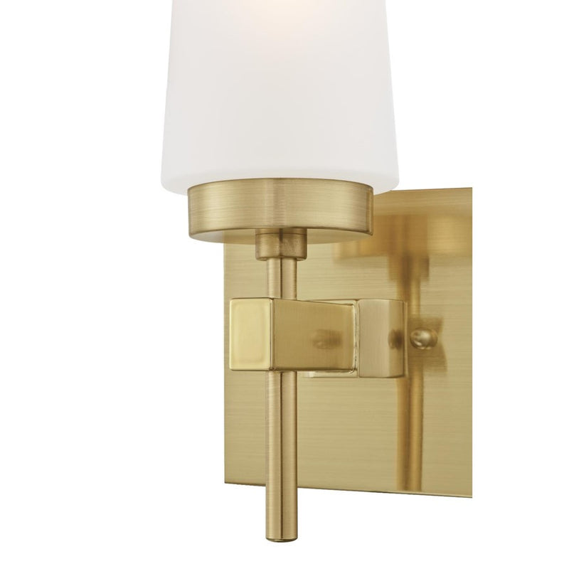 Westinghouse Chaddsford 1-Light Wall Sconce | Contemporary Champagne Brass and Frosted Glass | Bathroom & Hallway Accent | Model 6353000
