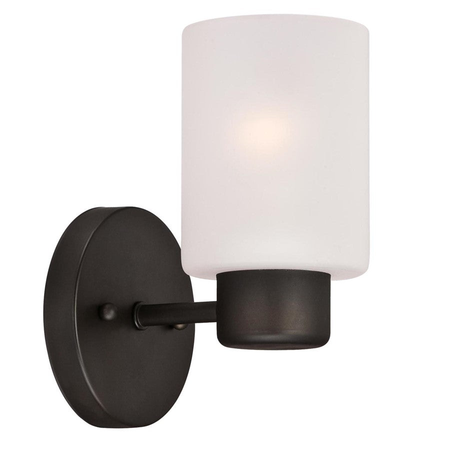 Westinghouse Sylvestre 1 Light Wall Light, Oil Rubbed Bronze/Frosted - 6354000