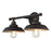 Westinghouse Iron Hill 2 Light Wall Light, Bronze/Metal Shades