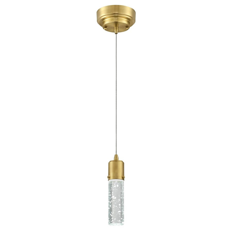 Westinghouse Cava 1 Light Pendant, Champagne Brass/Bubble Glass - 6355300