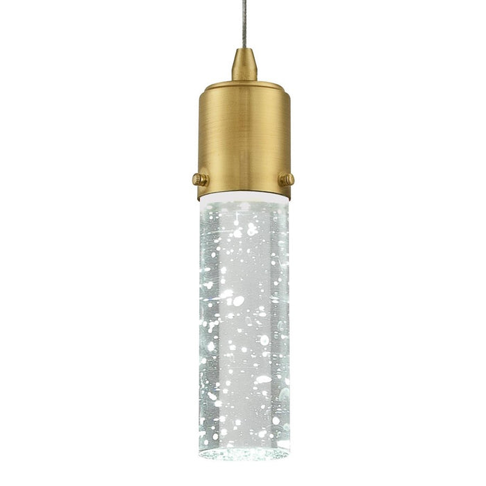 Westinghouse Cava 1 Light Pendant, Champagne Brass/Bubble Glass
