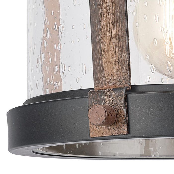 Westinghouse Cindy 1 Light Pendant, Bronze/Barnwood/Clear Seeded