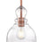 Westinghouse Fiona 1 Light Pendant, Washed Copper/Clear Seeded Glass