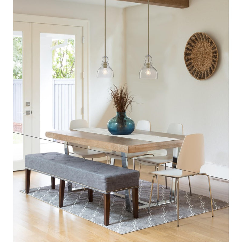 Westinghouse Fiona 1 Light Pendant, Antique Brass/Clear Seeded Glass