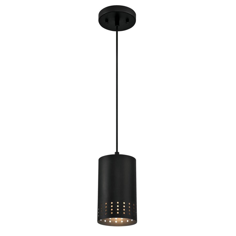 Westinghouse Phelps 1 Light Pendant, Matte Black/Metal Shade - 6356600