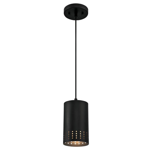 Westinghouse Phelps 1 Light Pendant, Matte Black/Metal Shade - 6356600