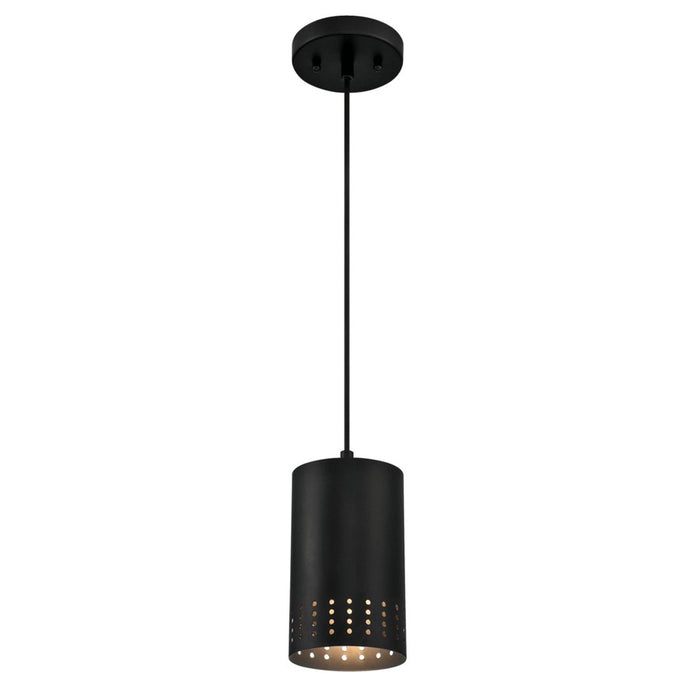 Westinghouse Phelps 1 Light Pendant, Matte Black/Metal Shade - 6356600