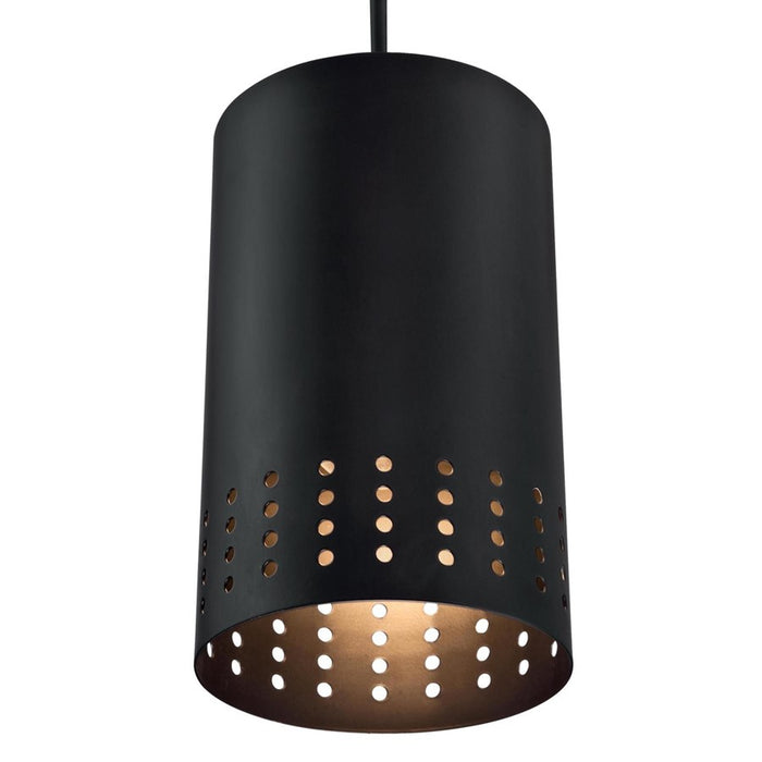 Westinghouse Phelps 1 Light Pendant, Matte Black/Metal Shade