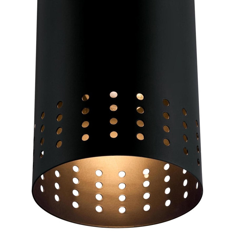 Westinghouse Phelps 1 Light Pendant, Matte Black/Metal Shade