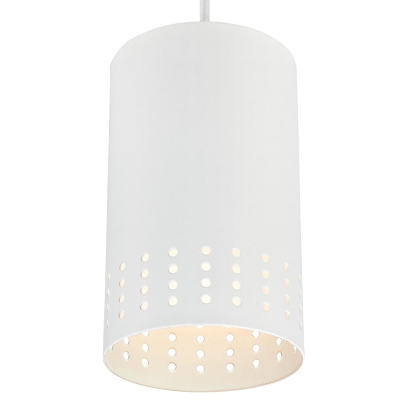 Westinghouse Phelps 5in 1-Light Mini Pendant | Contemporary Matte White and Metal Shade | Kitchen Island | 5 x 5 x 8.5 in | Model 6356700