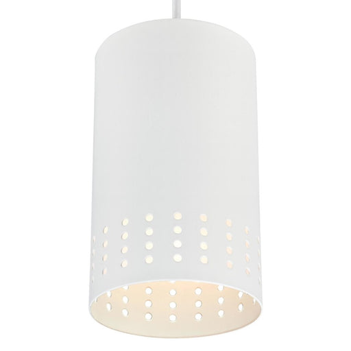 Westinghouse Phelps 1 Light Pendant, Matte White/Metal Shade