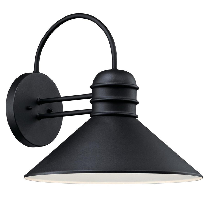 Westinghouse Watts Creek 14.75in 1-Light Outdoor Wall Sconce | Rustic Textured Black and Metal Shade | Porch & Deck | Model 6360800