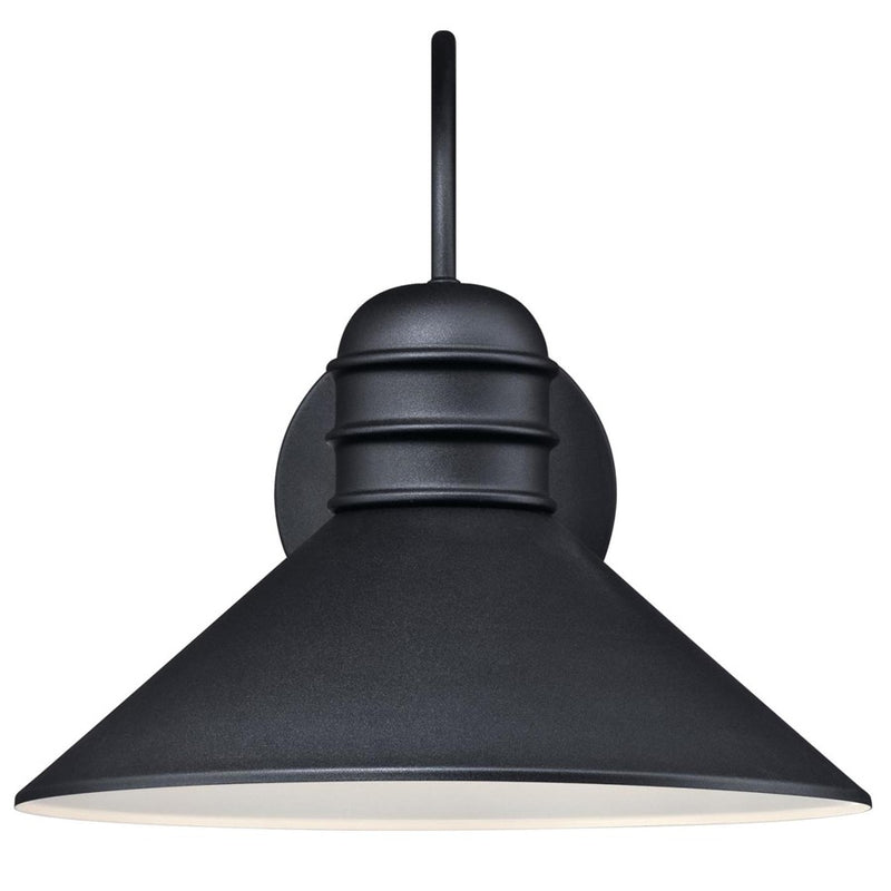 Westinghouse Watts Creek 14.75in 1-Light Outdoor Wall Sconce | Rustic Textured Black and Metal Shade | Porch & Deck | Model 6360800