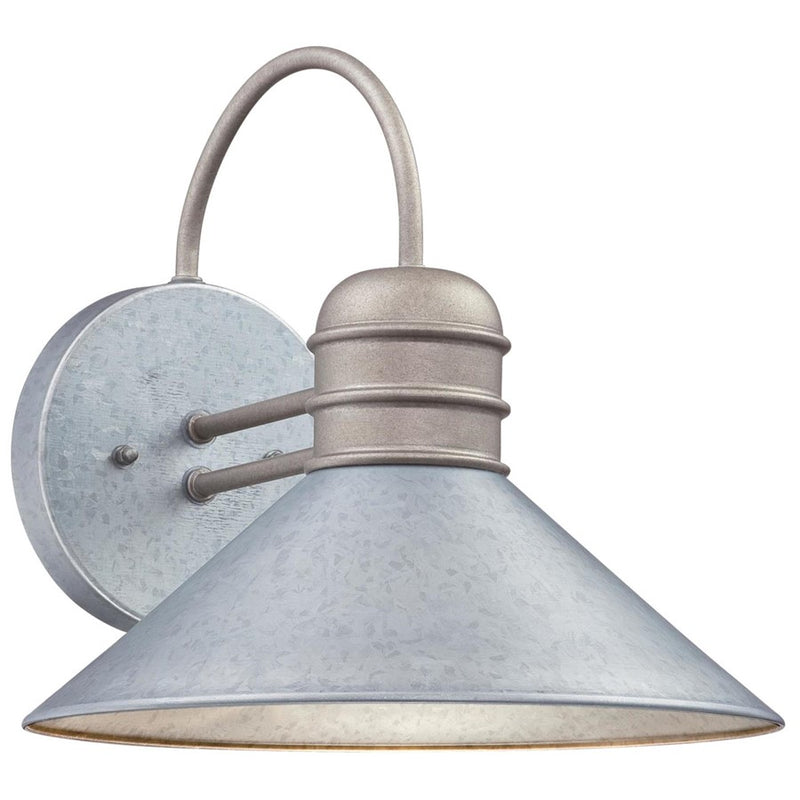 Westinghouse Watts Creek 11in 1-Light Outdoor Sconce | Rustic Galvanized Steel and Metal Shade | Covered Porch & Entryway | Model 6360900