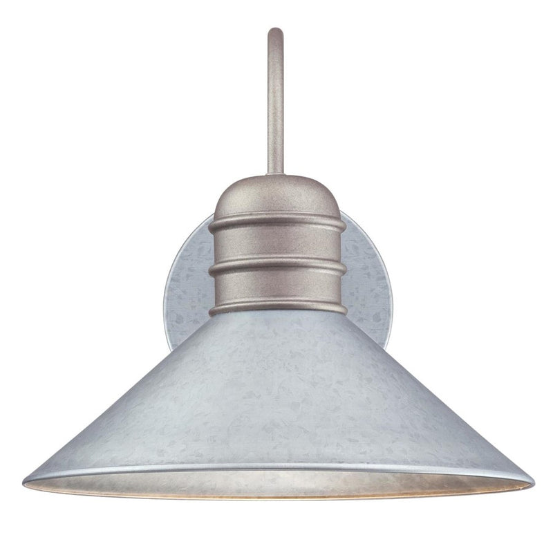 Westinghouse Watts Creek 11in 1-Light Outdoor Sconce | Rustic Galvanized Steel and Metal Shade | Covered Porch & Entryway | Model 6360900