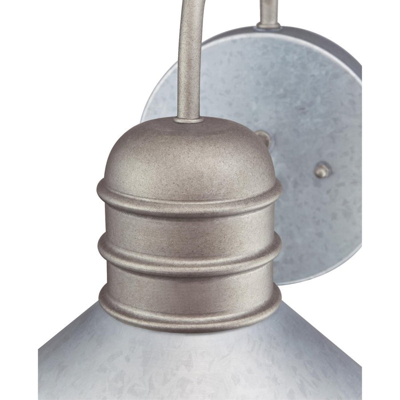 Westinghouse Watts Creek 11in 1-Light Outdoor Sconce | Rustic Galvanized Steel and Metal Shade | Covered Porch & Entryway | Model 6360900