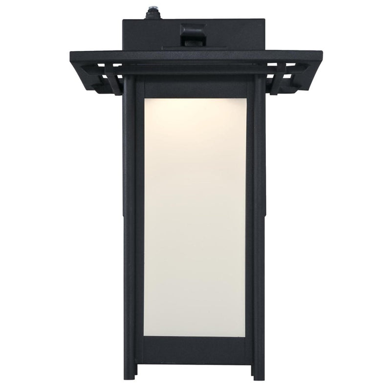 Westinghouse Clarissa LED 11in 1-Light LED Outdoor Sconce | Arts & Crafts Textured Black and Frosted Glass | Entryway & Porch | Model 6361100