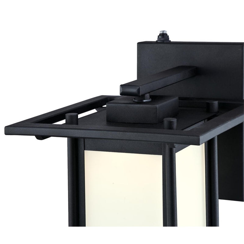 Westinghouse Clarissa LED 11in 1-Light LED Outdoor Sconce | Arts & Crafts Textured Black and Frosted Glass | Entryway & Porch | Model 6361100